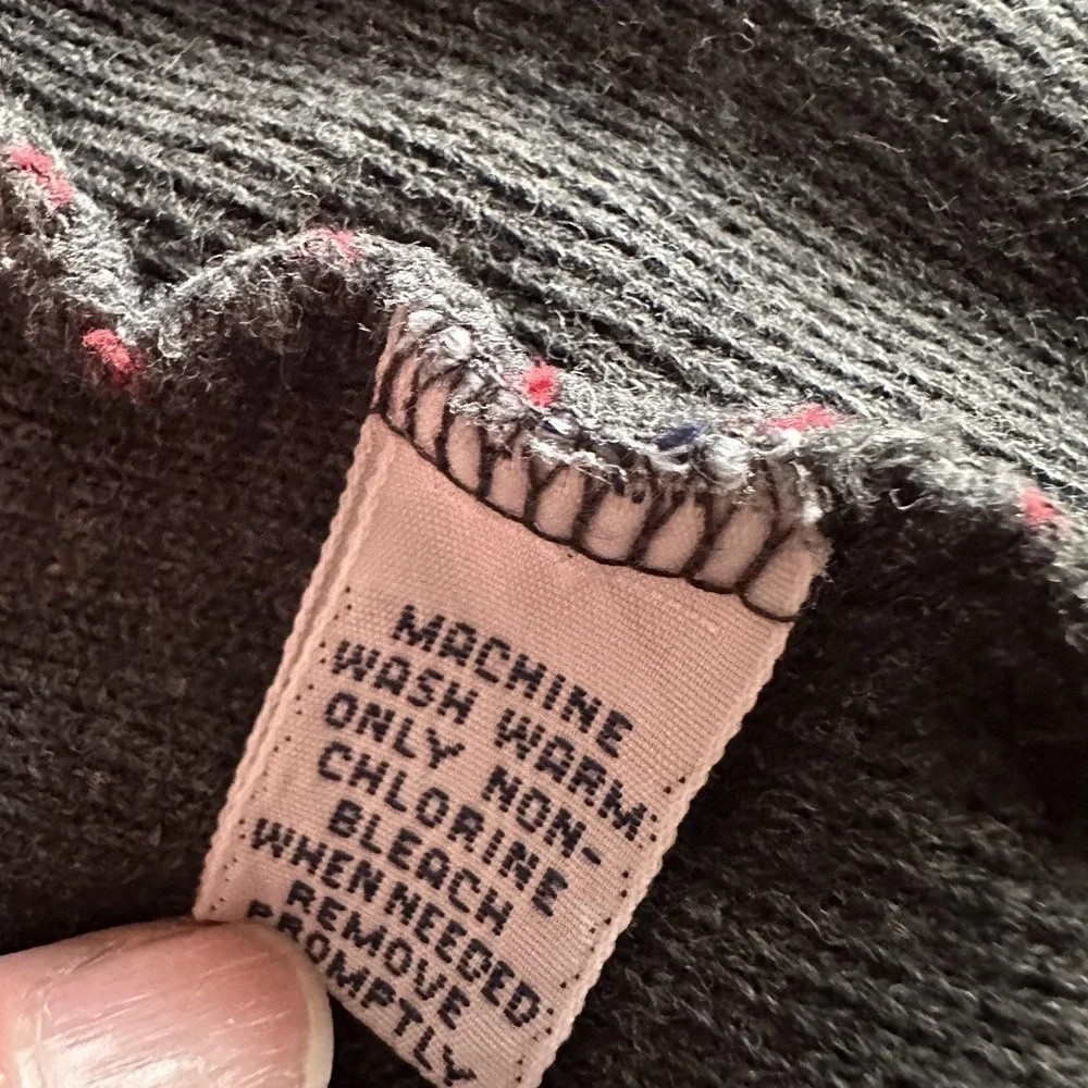 Polo Ralph Lauren‎ Sweater Men Large Gray Red Stripe Crewneck Knit Pony Cozy